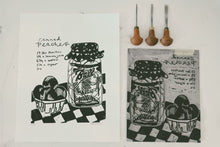 Load image into Gallery viewer, Canned Peaches Lino Print
